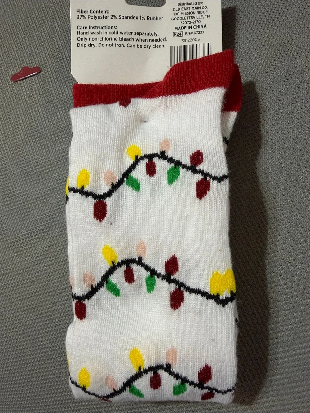 Holiday Style Ladies Light up Knee High Socks - White & Red Reindeer-NWT